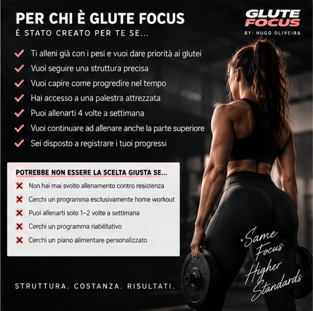 GLUTE FOCUS | Programma di Specializzazione Glutei – 10 Settimane